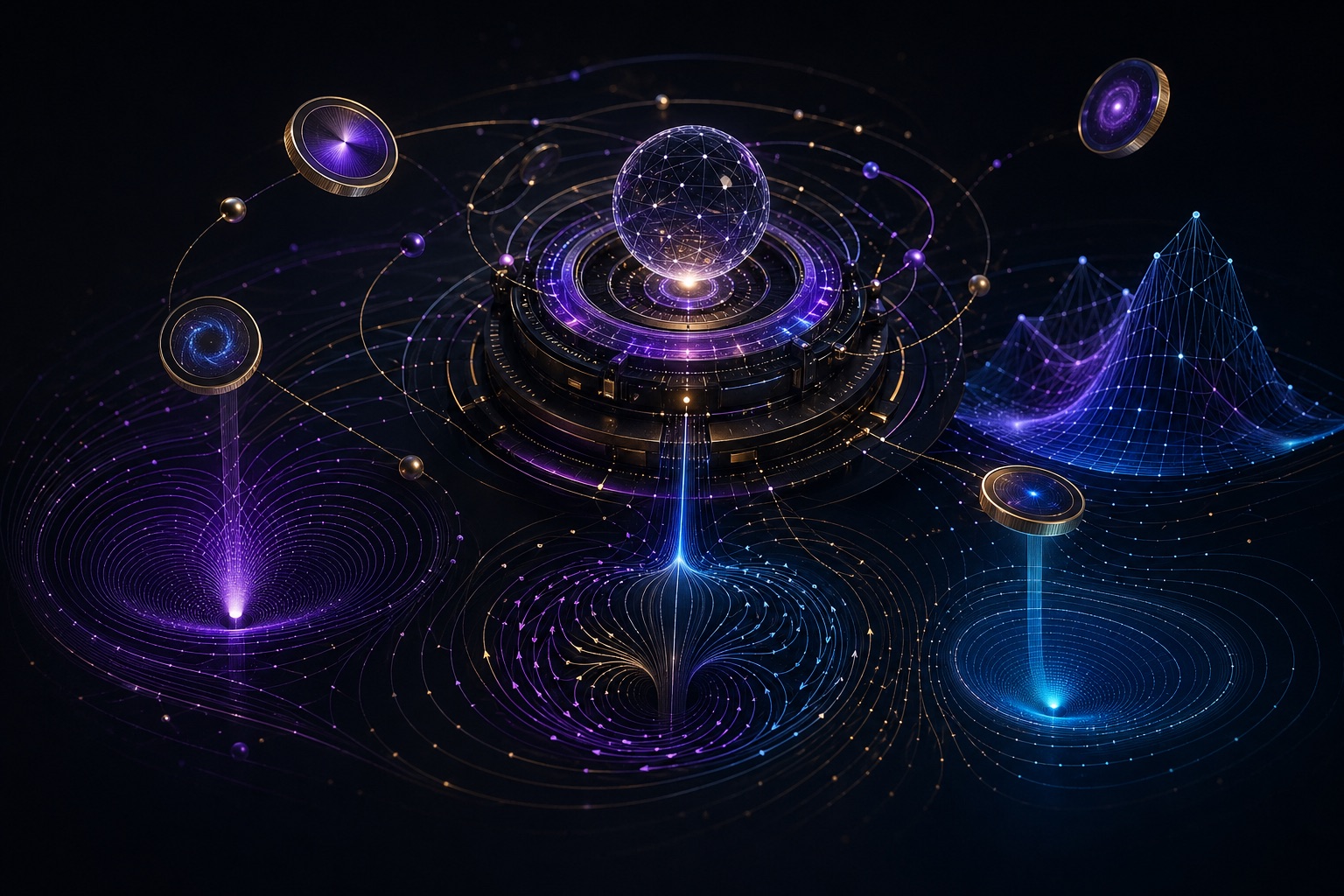 Abstract mechanism design machine with incentive loops and token geometry